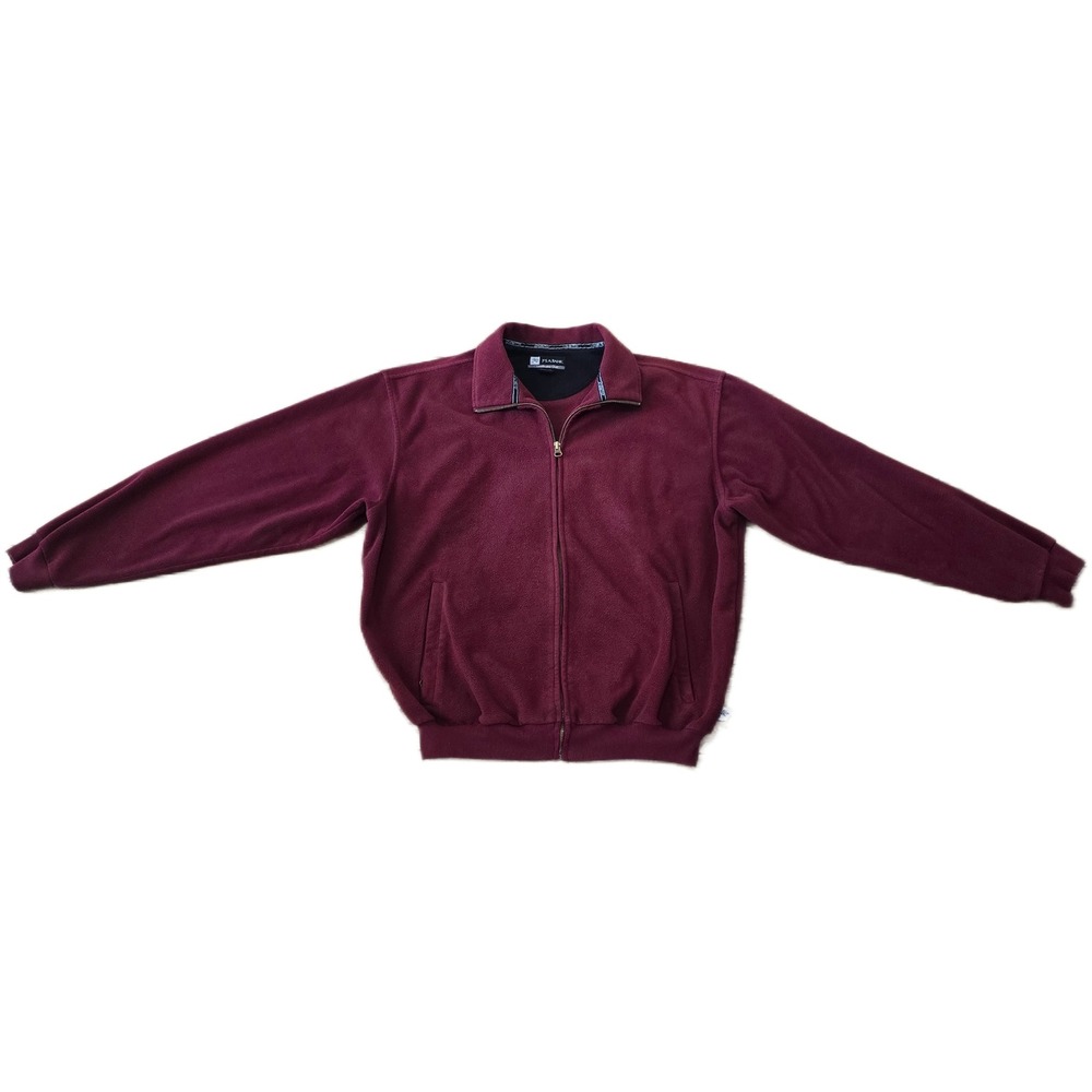 Jos. A. Bank Leadbetter Golf Mens Fleece Jacket Full Zip Maroon Burgundy Small